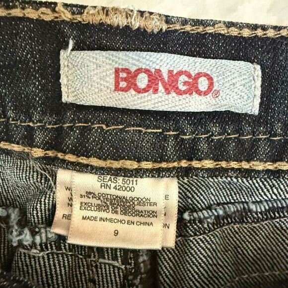 Bongo vintage Dark Wash Bootcut Jeans Contrast Stitching Back Flap Pockets Sz 9 - Picture 4 of 10